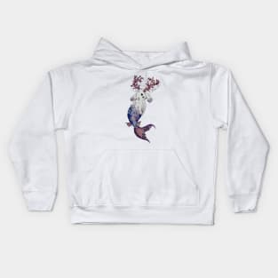 Coral Jackalope Mermaid Bunny Kids Hoodie